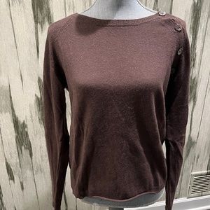 Women's Zadig & Voltaire - Taille 3 Cashmere, brown, button detail neckline